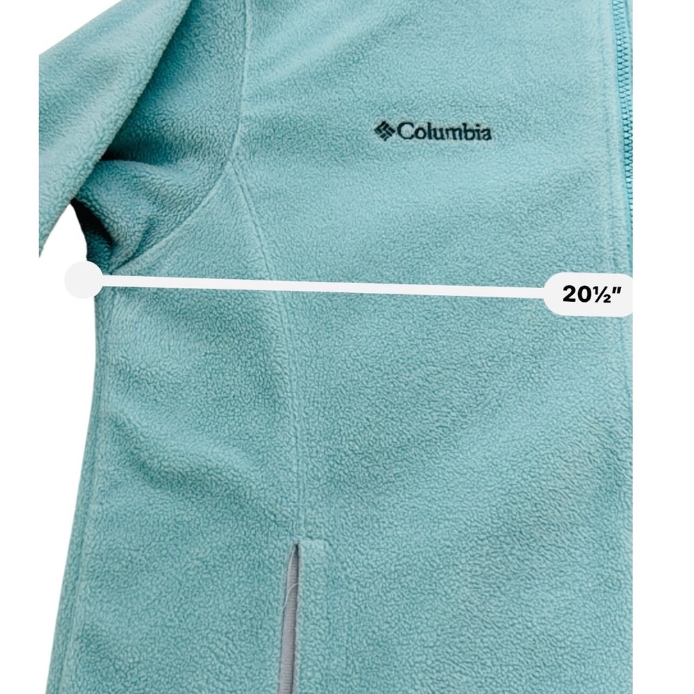 Columbia Women's L Aqua Blue Benton Springs Full Zip Fleece Jacket Mock Neck - Picture 10 of 11